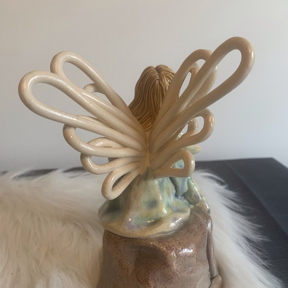 Wings of Tranquility Brown and Cream Ceramic Art - Picture 4 of 8